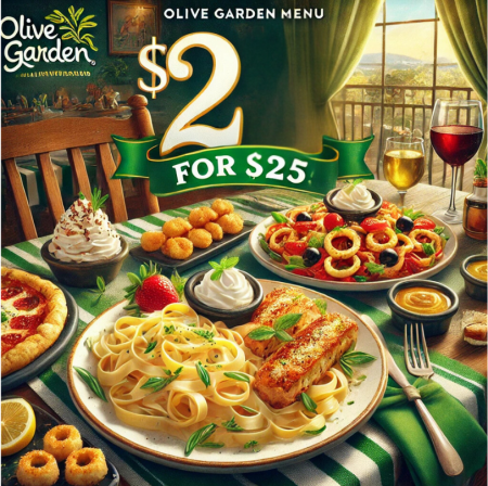 Olive Garden Menu 2 For $25